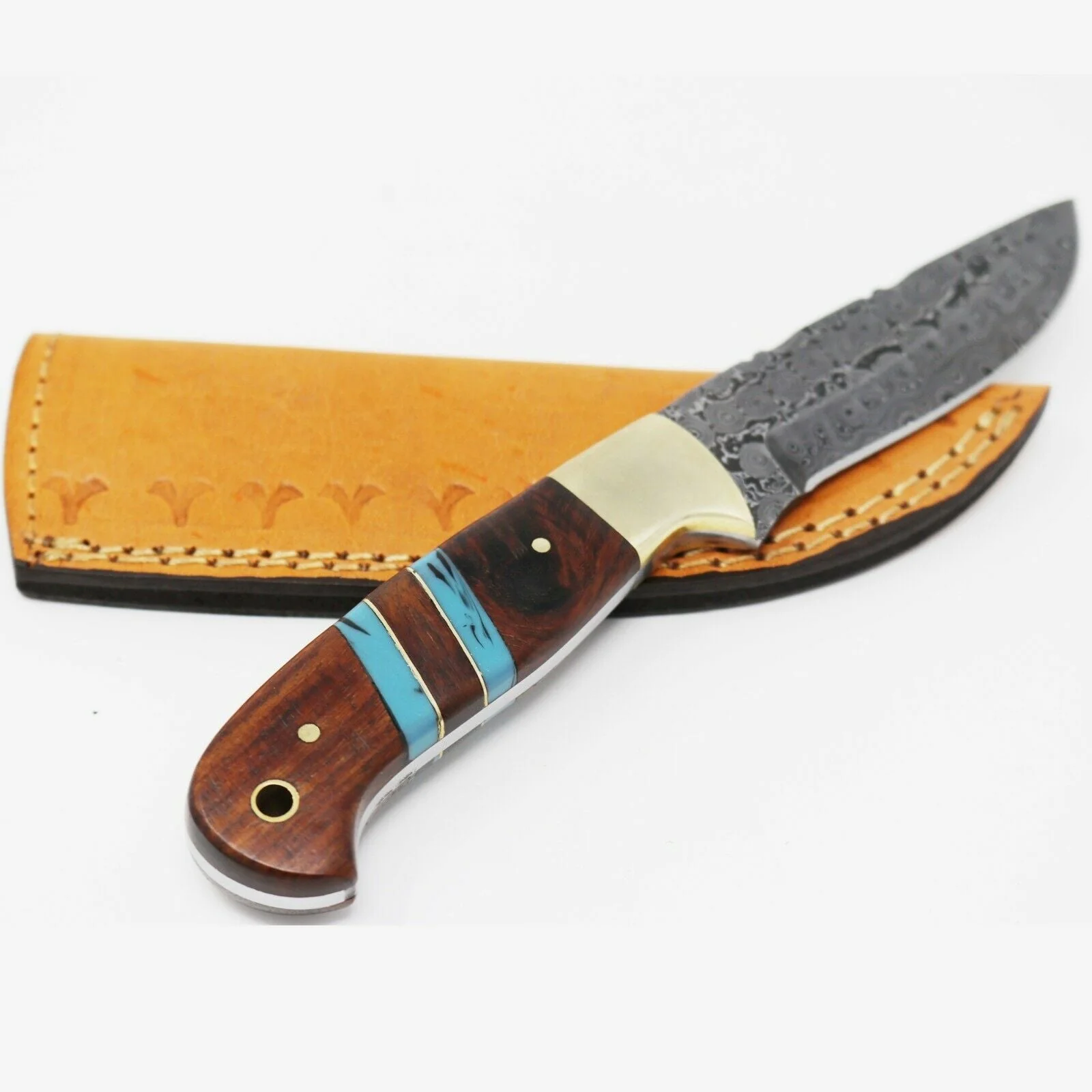 Custom Handmade Fixed Blade Damascus Steel Hunting Knife - Image 2