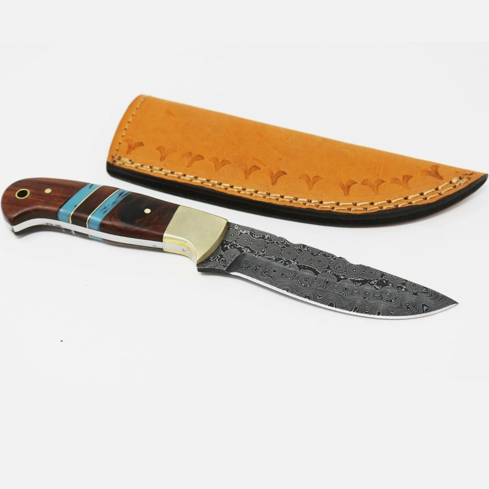 Custom Handmade Fixed Blade Damascus Steel Hunting Knife - Image 3