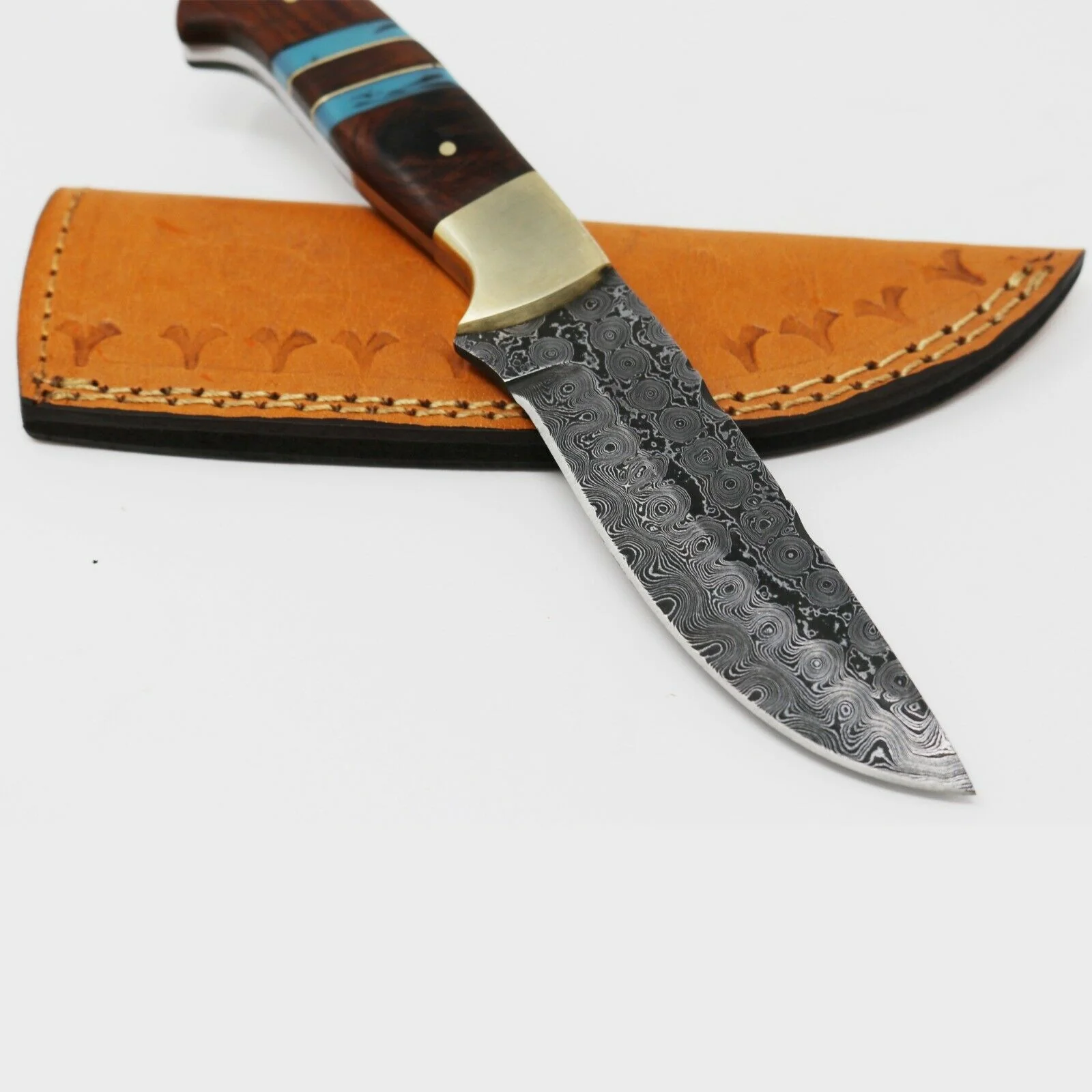 Custom Handmade Fixed Blade Damascus Steel Hunting Knife - Image 4