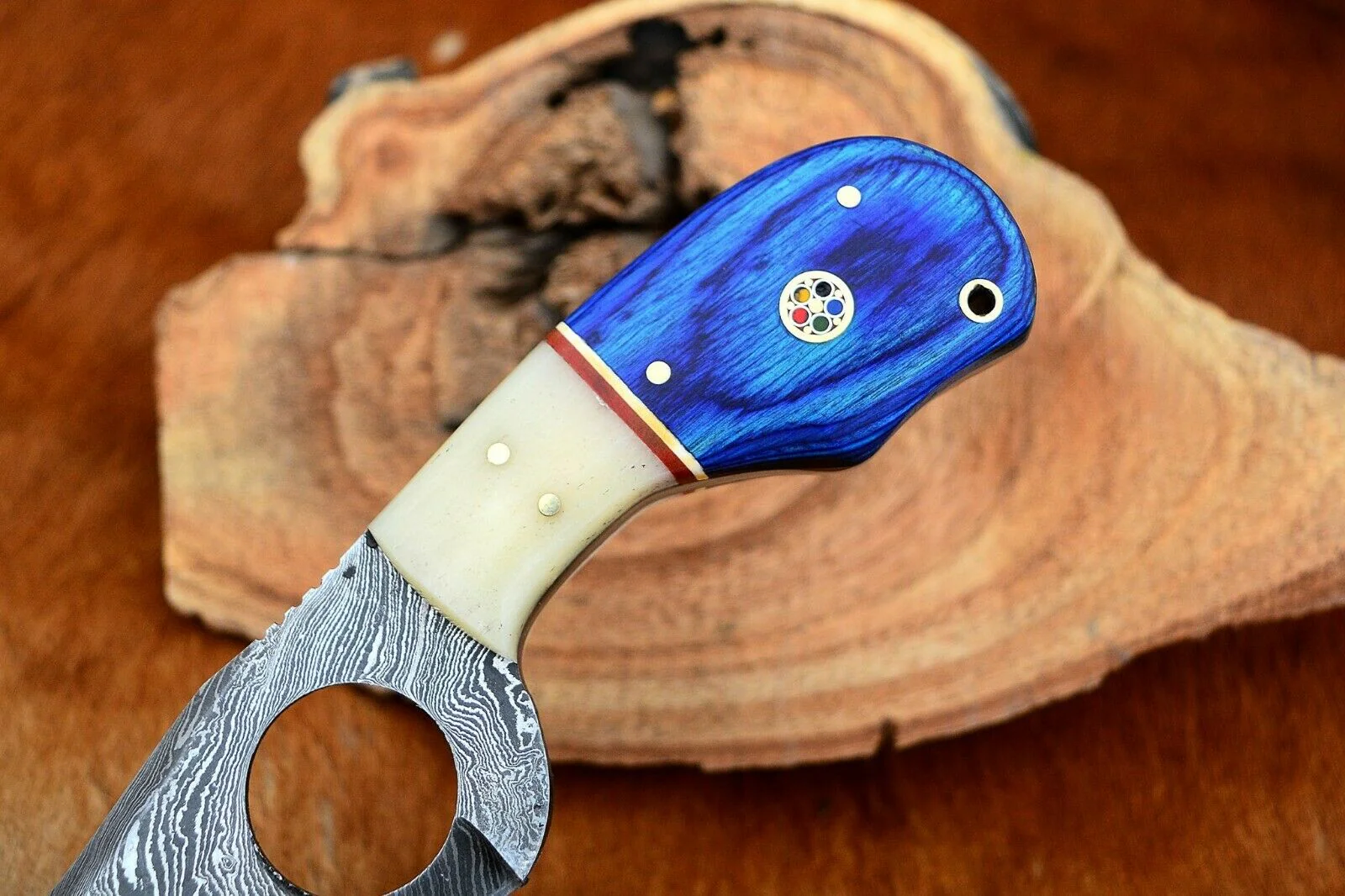 Custom Handmade Fixed Blade Damascus Steel Skinner Knife - Image 2