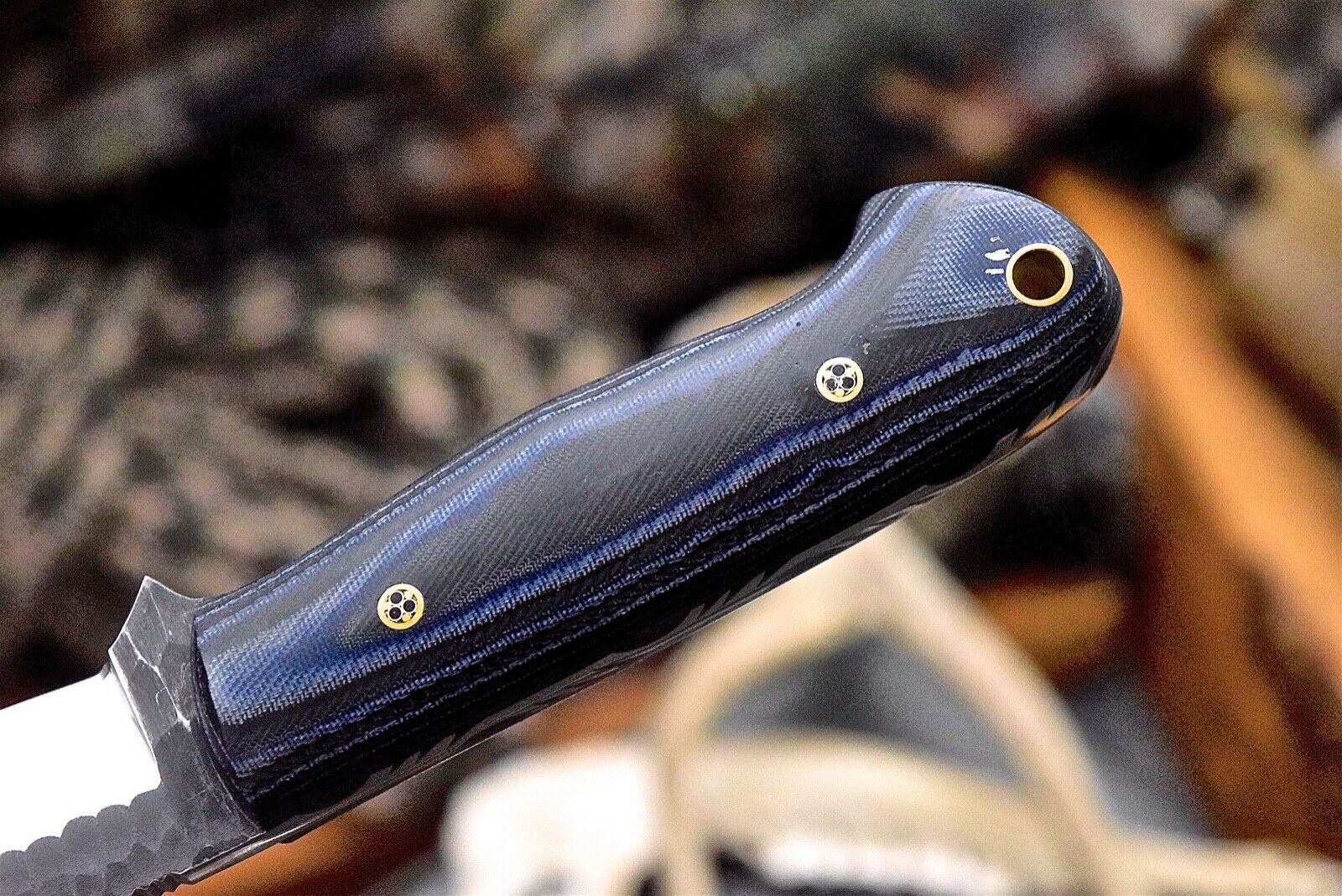 Custom Handmade Hammer Forged Railroad Spike Steel Deer Skinning Knife - Image 2