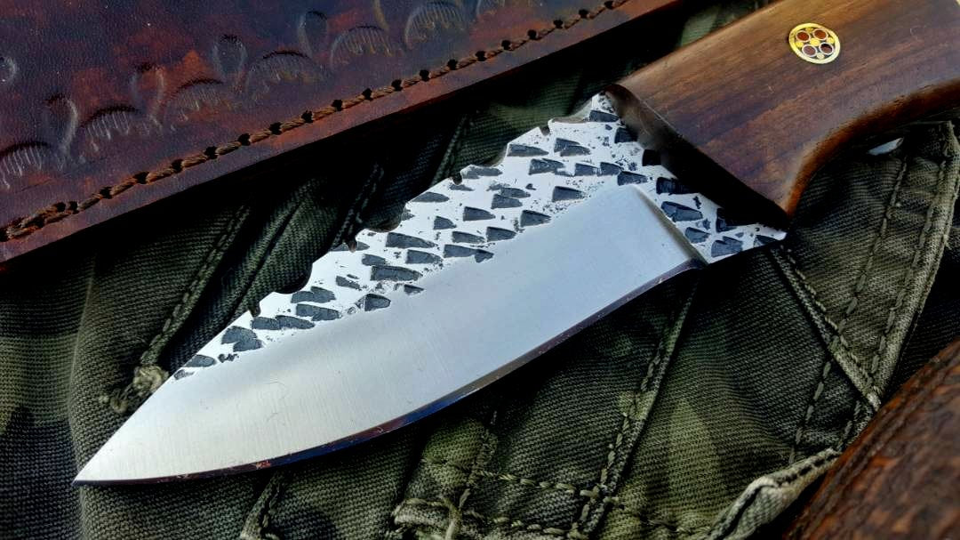 Custom Handmade Hammered 1095 High Carbon Steel Hunting Knife - Image 2
