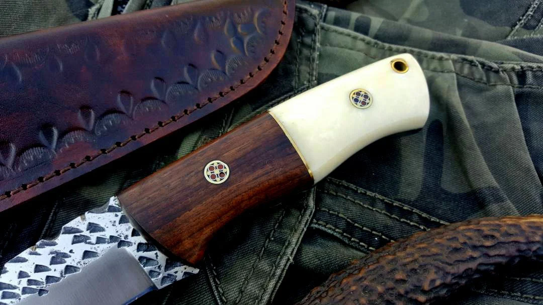 Custom Handmade Hammered 1095 High Carbon Steel Hunting Knife - Image 3