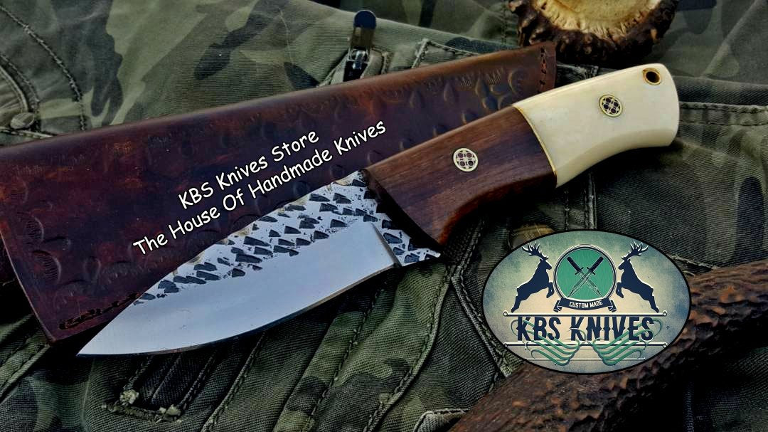 Custom Handmade Hammered 1095 High Carbon Steel Hunting Knife - Image 4