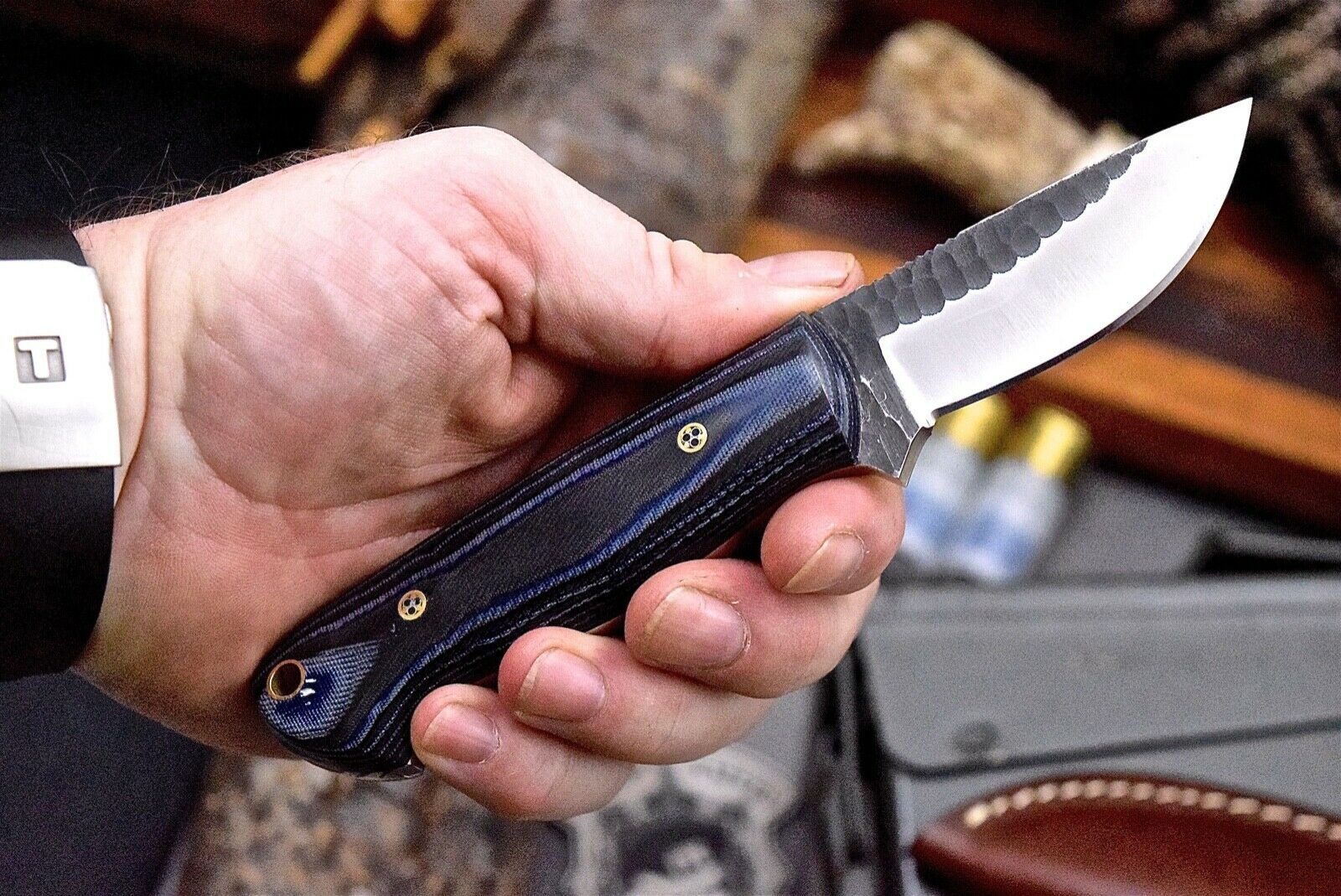 Custom Handmade Hammered VG10 Stainless Small Hunter Camping Blade Camp Knife - Image 4