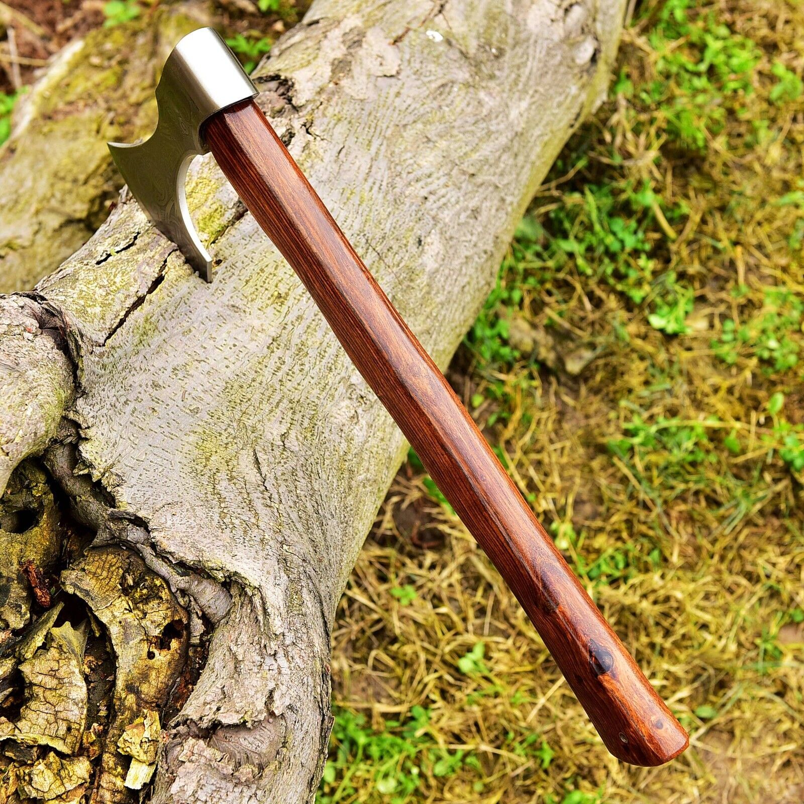 Custom Handmade Hand Engraved High Carbon Steel Viking Tomahawk Axe with Rosewood Handle by KBS Knives Store - Image 4
