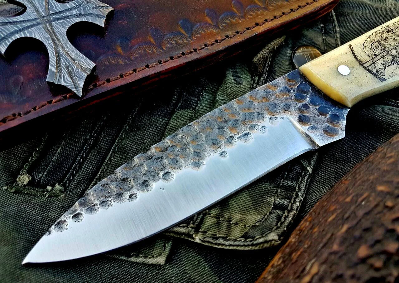 Custom Handmade Hand Forged 1095 High Carbon Steel Hunting Camping Knife - Image 2