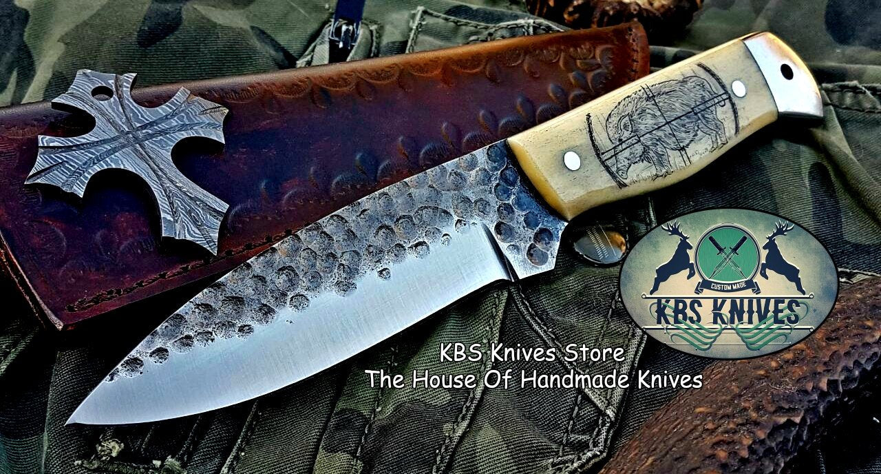 Custom Handmade Hand Forged 1095 High Carbon Steel Hunting Camping Knife - Image 5