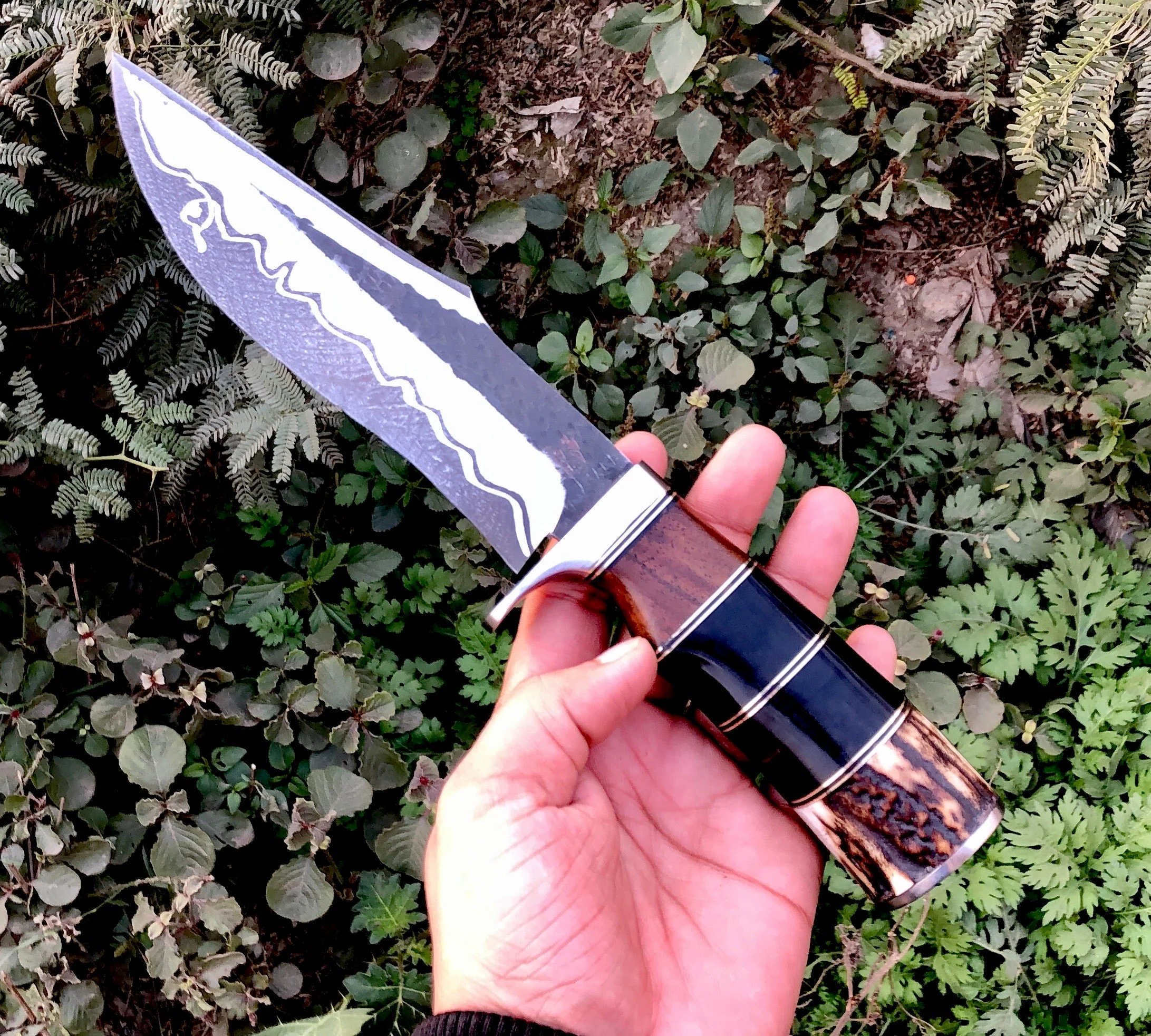 Custom Handmade Hand Forged 1095 Steel Hunting Knife - Image 2