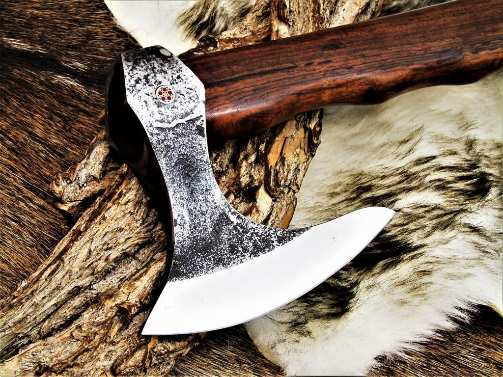 Custom Handmade Hand Forged Carbon Steel Tomahawk - Image 3