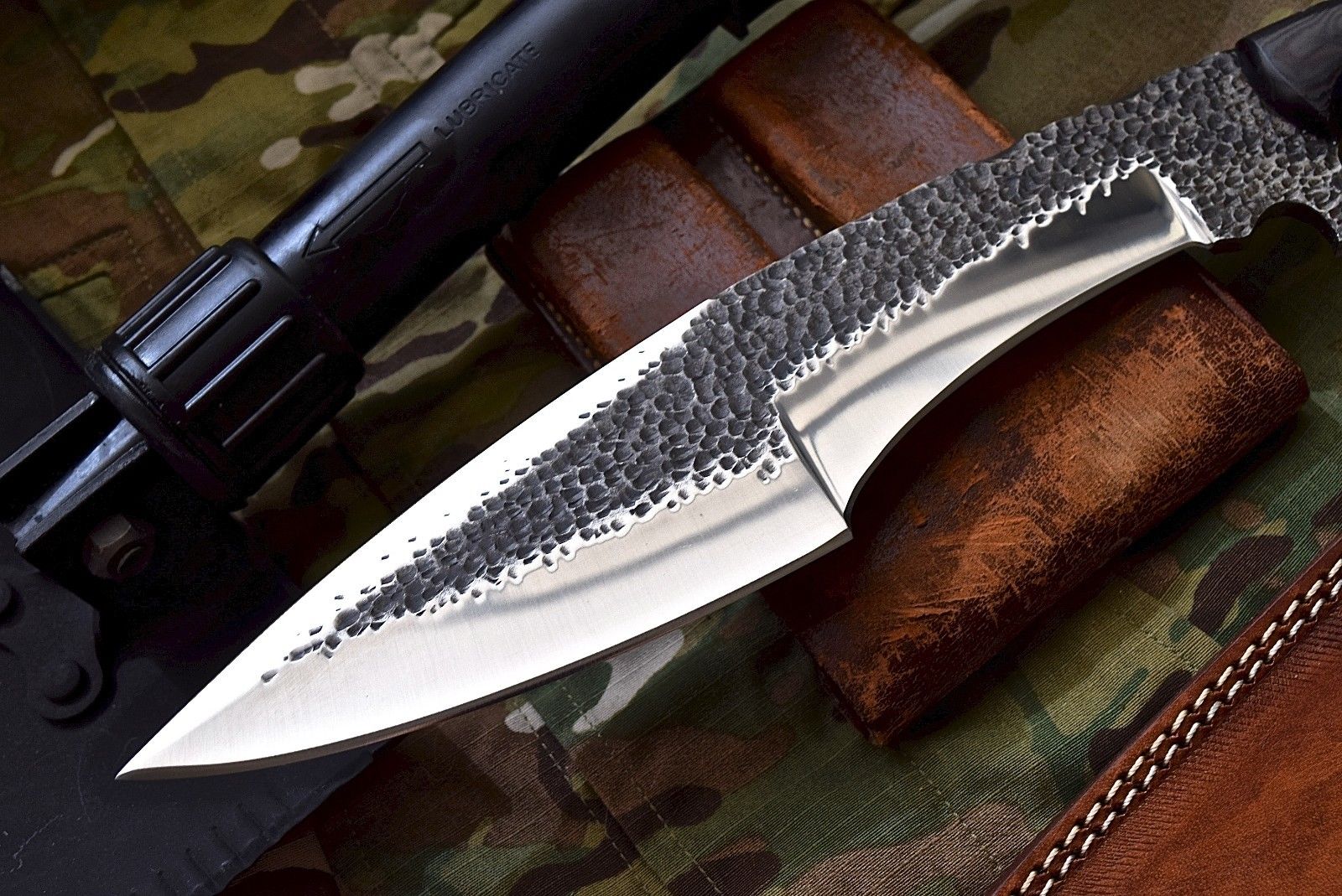Custom Handmade Hunters Knife with Leather Sheath - Image 3