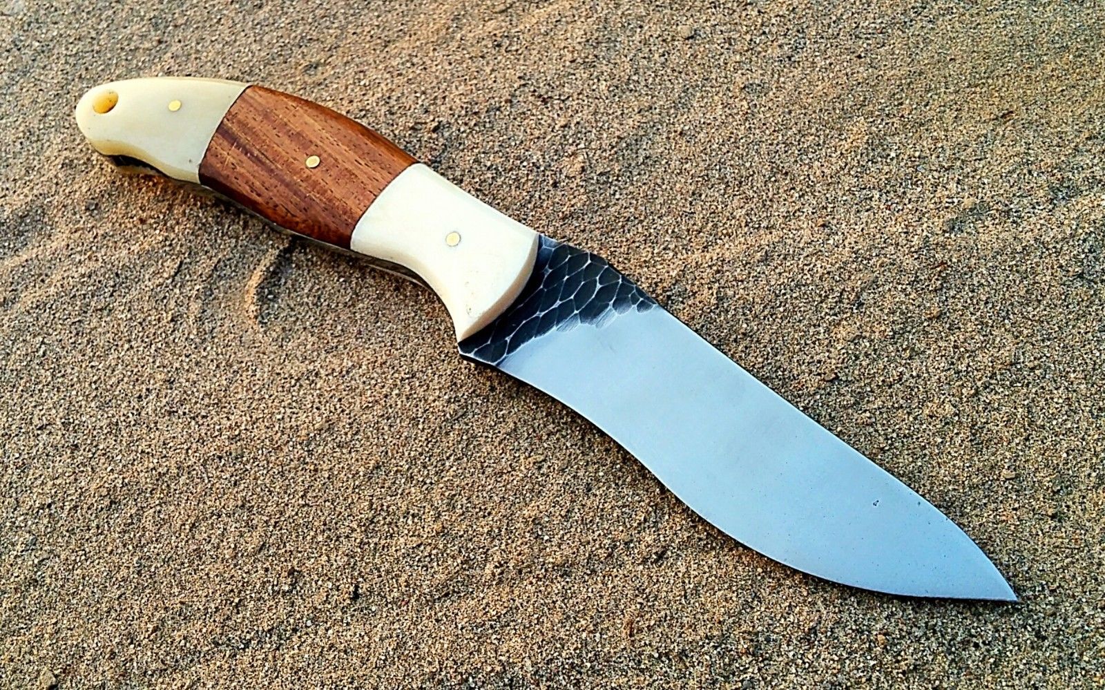 Custom Handmade Hunting Knife with Stone Texture Blade - Image 2