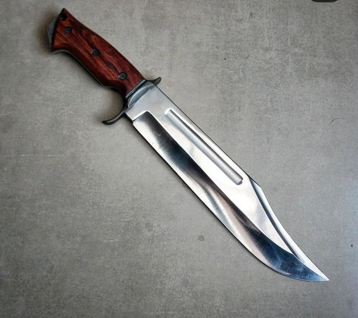 Custom Handmade Leatherneck Bowie Knife with Full Tang O1 Tool Steel Blade and Exotic Wood Handle - 15.5 Inches - Image 2