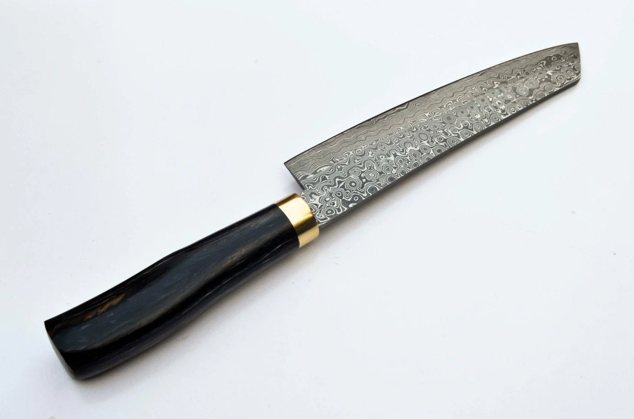 Custom Handmade Raindrop Damascus Steel Chef Knife - Image 3