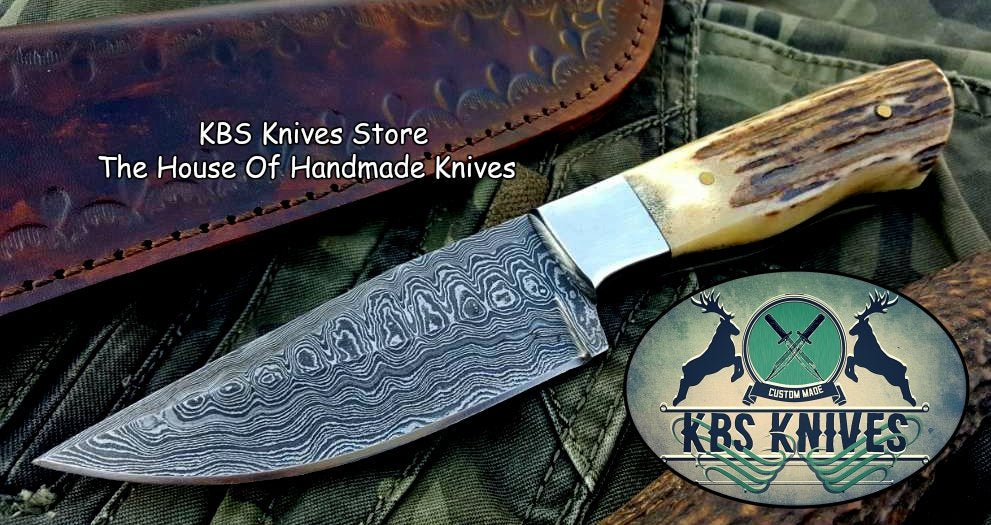 Custom Handmade Twist Damascus Steel EDC Skinning Knife - Image 3