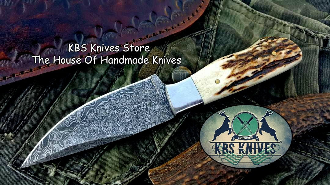 Custom Handmade Twist Damascus Steel EDC Skinning Knife - Image 5