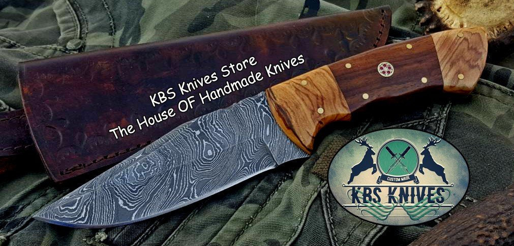 Custom Handmade Twist Damascus Steel Hunting Skinning Knife - Image 4