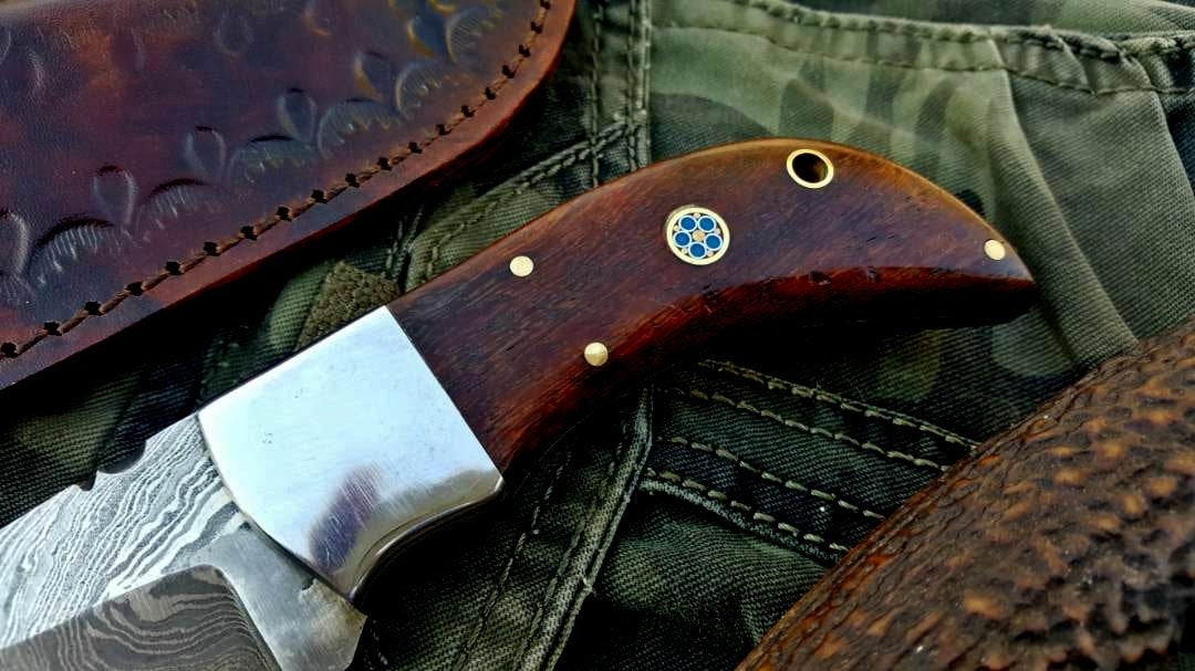 Custom Handmade Twist Damascus Steel Mini Skinner Knife - Image 3