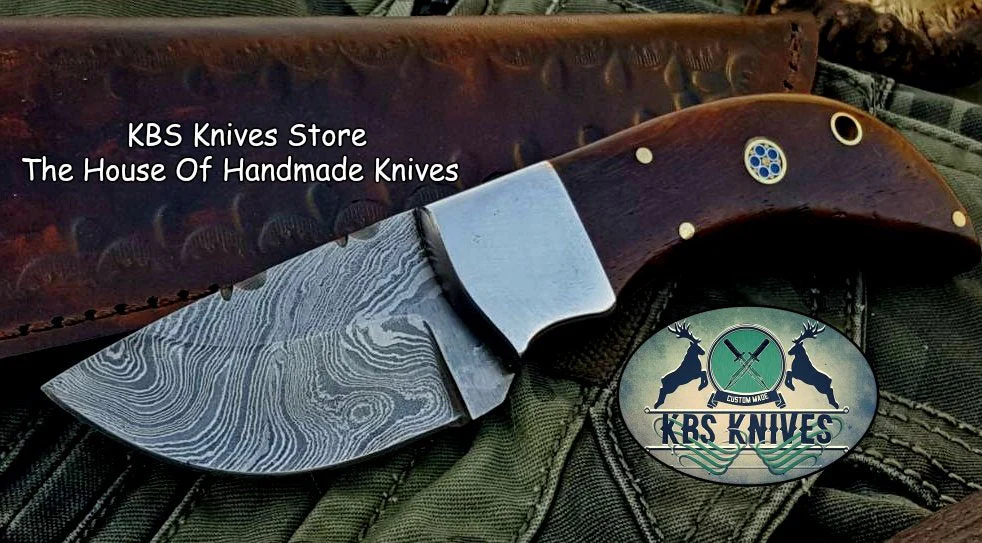Custom Handmade Twist Damascus Steel Mini Skinner Knife - Image 4
