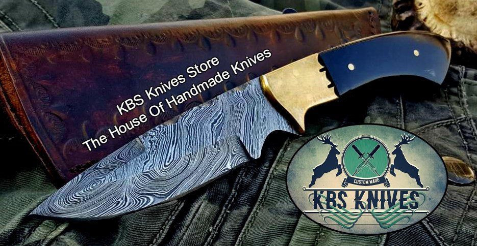 Custom Handmade Twist Damascus Steel Narrow Blade Hunting Knife - Image 4