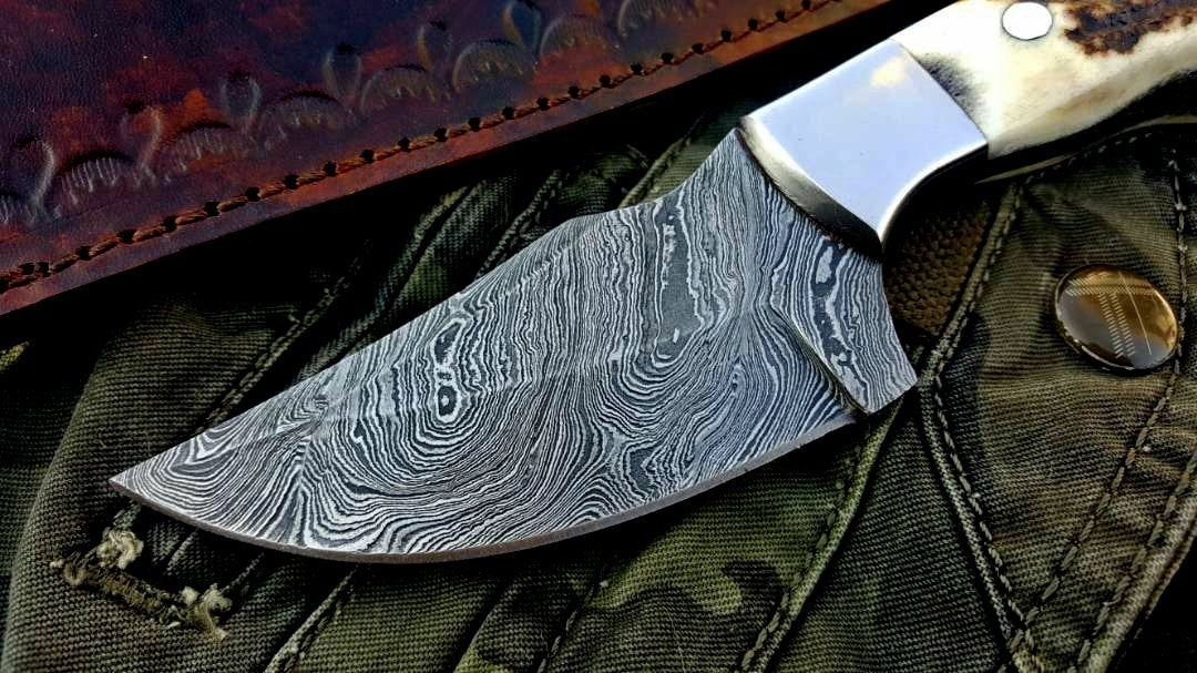 Custom Handmade Twist Damascus Steel Skinner Knife - Image 2