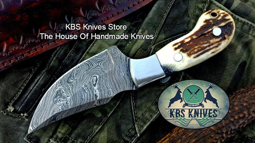 Custom Handmade Twist Damascus Steel Skinner Knife - Image 4