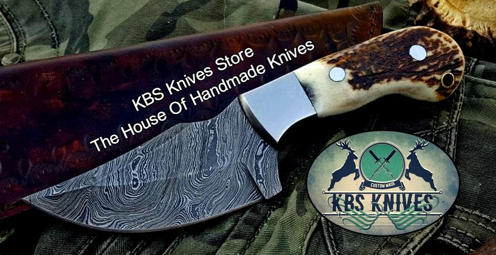 Custom Handmade Twist Damascus Steel Skinner Knife - Image 5