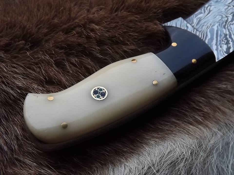 Custom Handmade Twister Damascus Steel Hunting Skinning Knife - Image 4