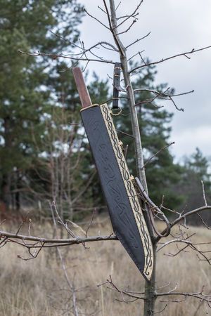 Custom Handmade Viking Seax Knife with Leather Sheath - Image 6