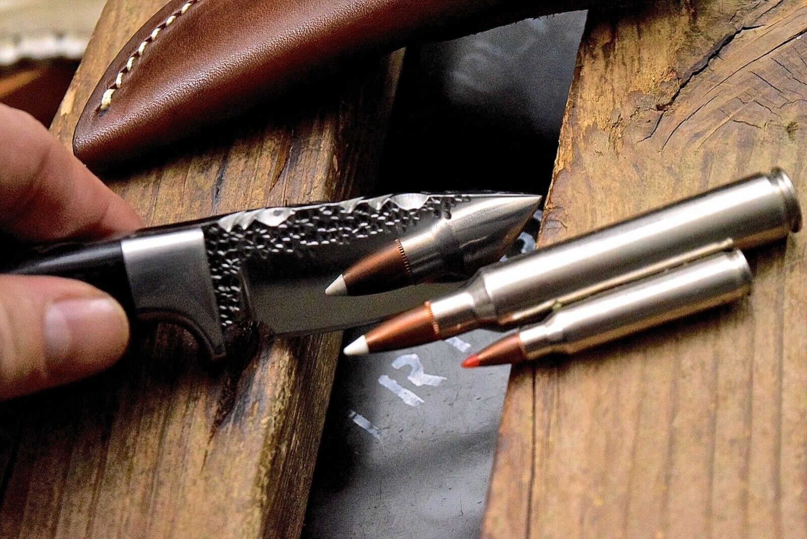 Custom Skinning Hunting Knife | Hand Forged 1095 Steel Blade with Micarta Handle | 7.2 Inches | Leather Sheath | KBS Knives - Image 3