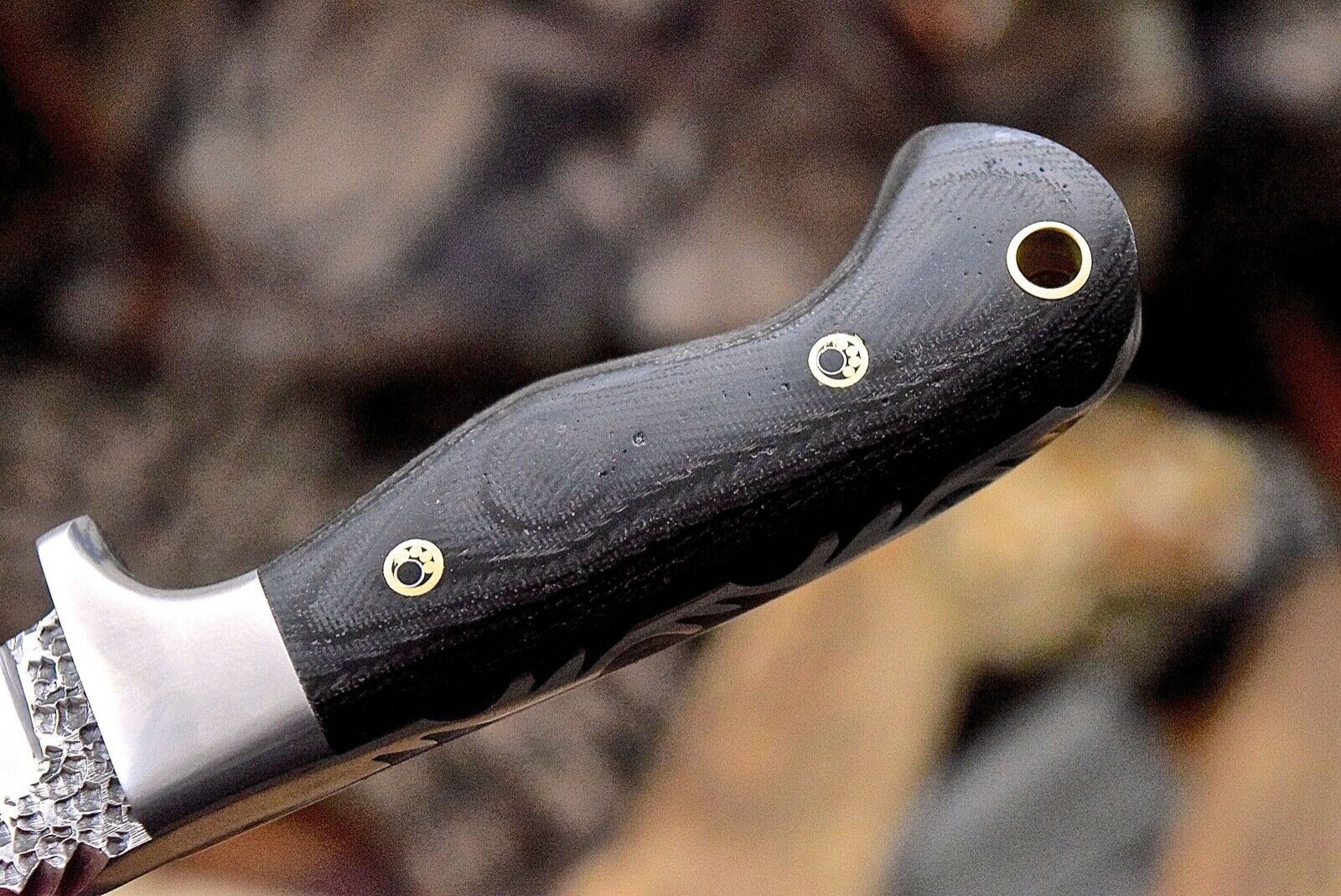 Custom Skinning Hunting Knife | Hand Forged 1095 Steel Blade with Micarta Handle | 7.2 Inches | Leather Sheath | KBS Knives - Image 4