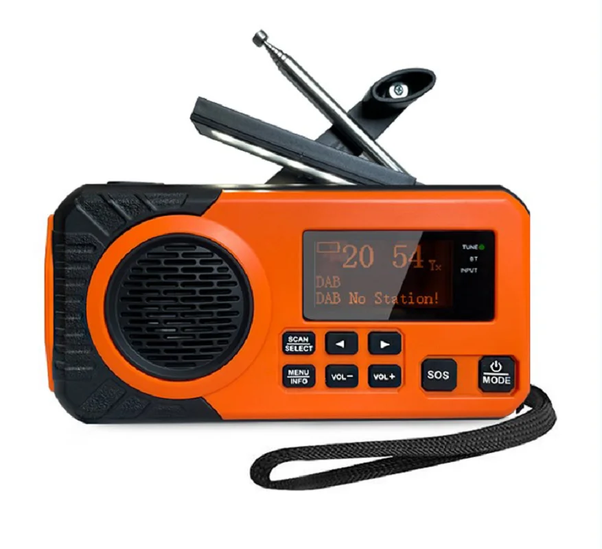 DAB+ Emergency Hand Crank Solar Radio Bluetooth Power Bank SOS Reading Lamp - Image 4