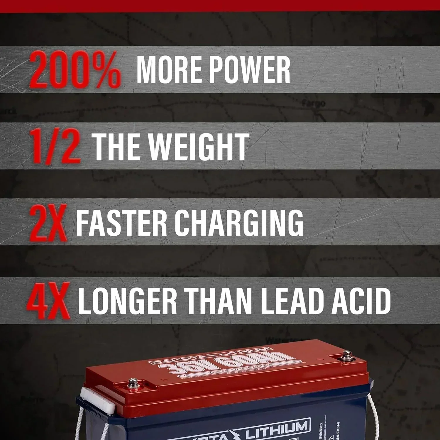 Dakota Lithium 36V 60Ah Deep Cycle LiFeP04 Single Battery - Image 3