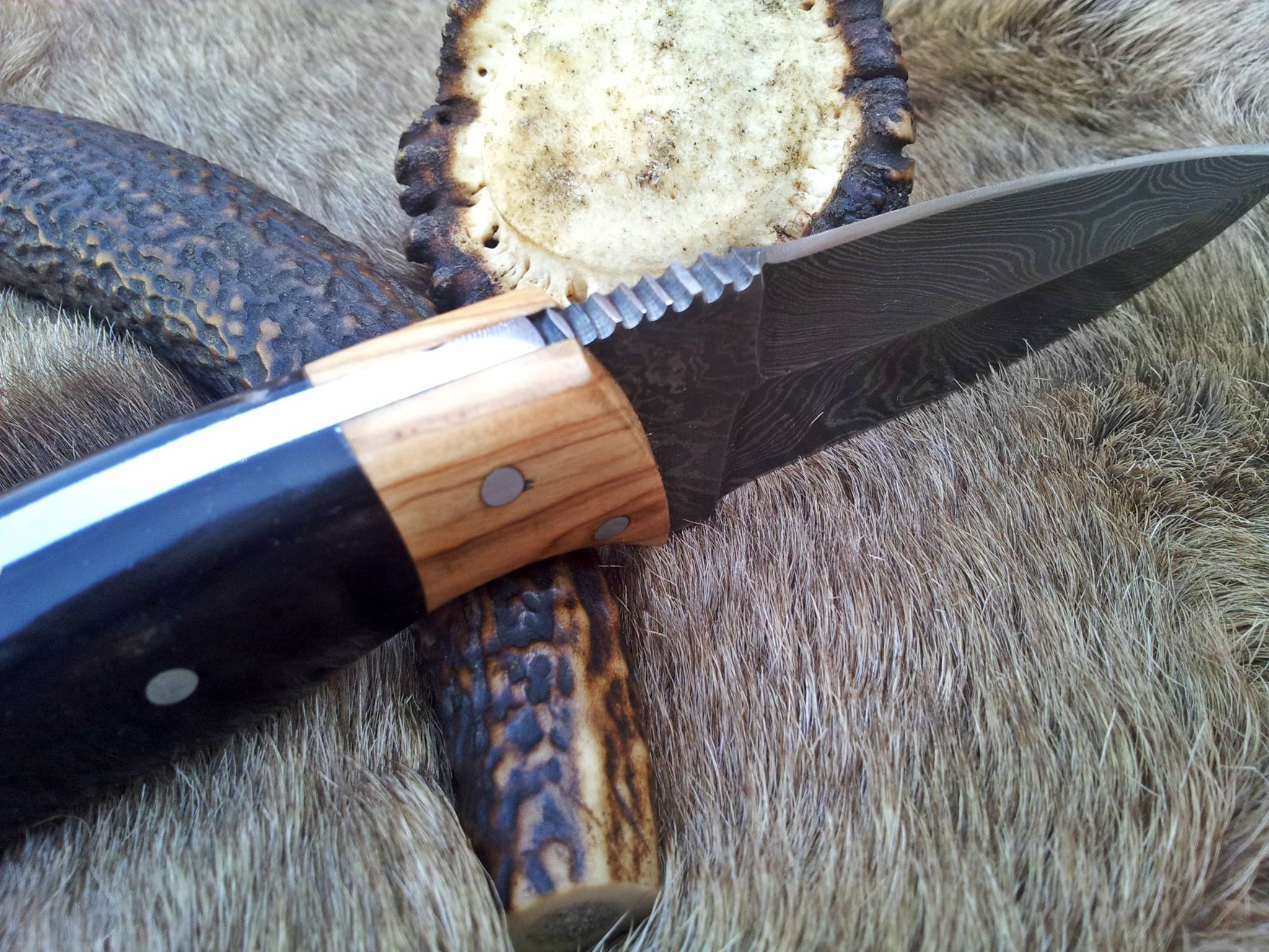 Damascus Double Edge Blade Knife - Image 3