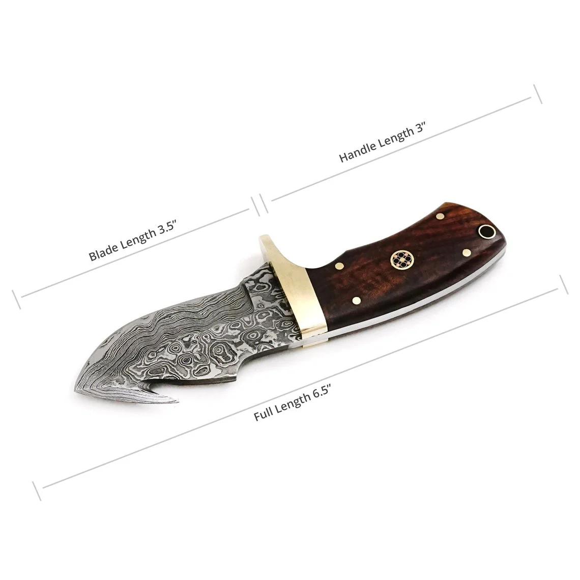 Damascus EDC Guthook Knife - Image 2