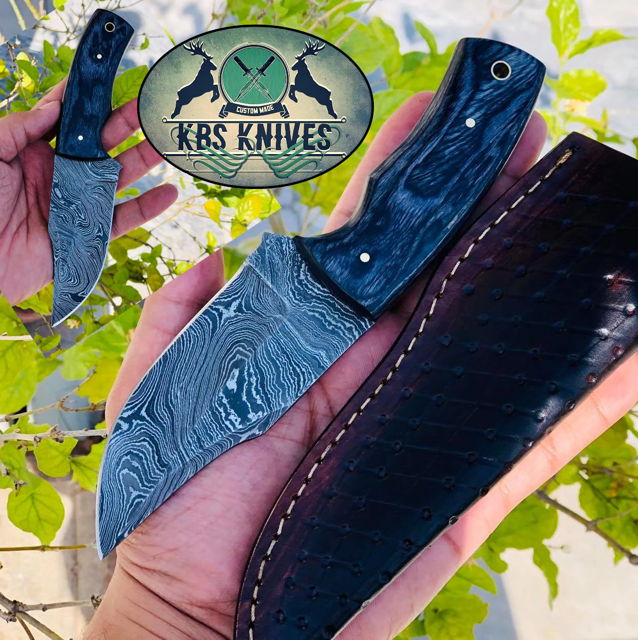 DAMASCUS FULL TANG HUNTER KNIFE