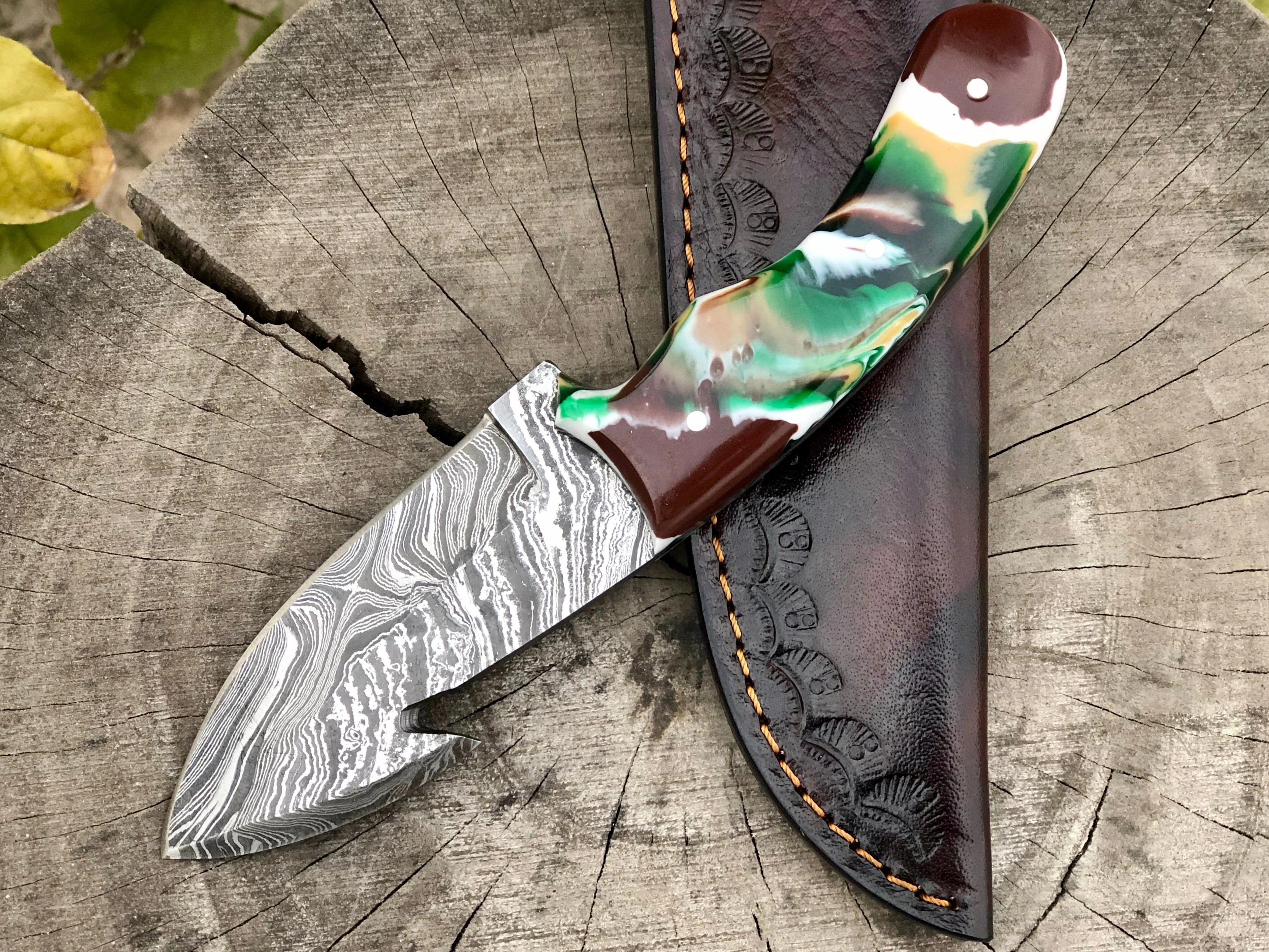 Damascus Guthook Knife - Image 2