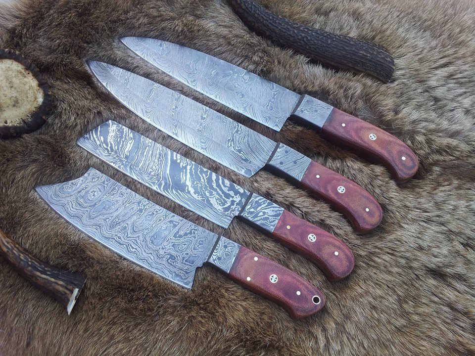 Damascus Hand Made Kitchen Knives Set - Image 2