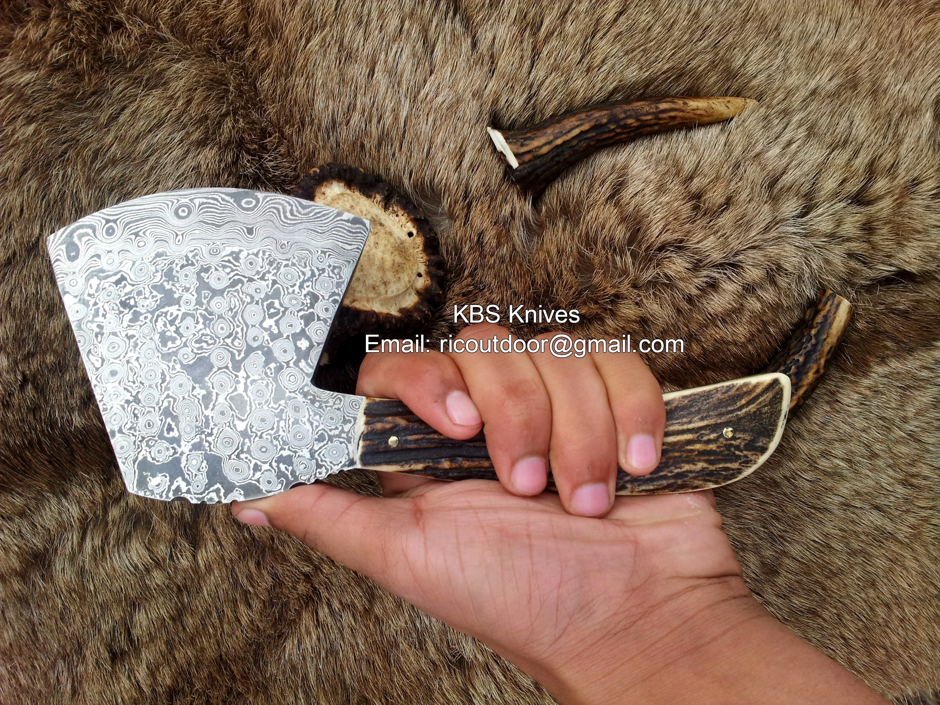 Damascus Hand Made Mini Axe - Image 3