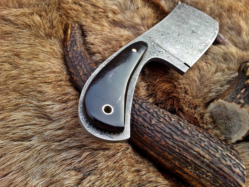 Damascus Hand Made Mini Cleaver Knife - Image 3