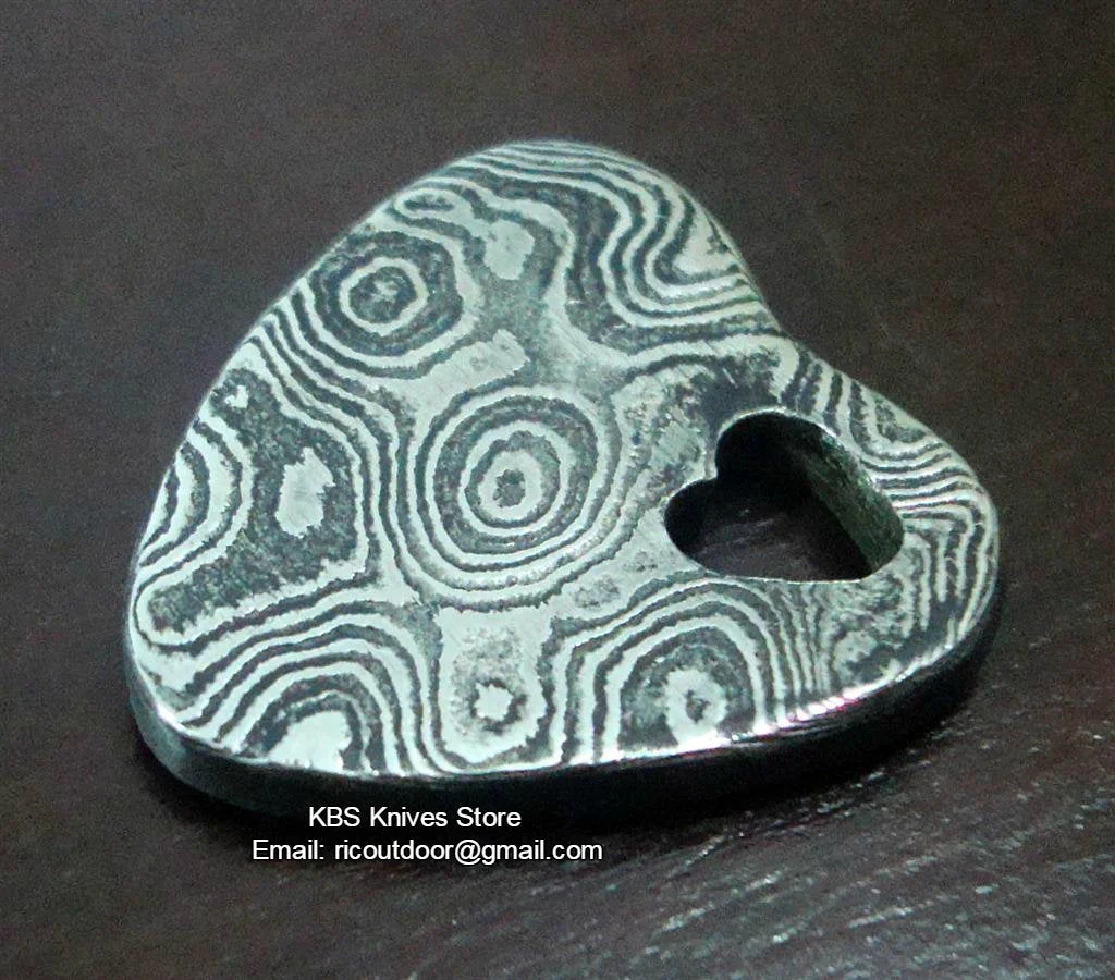 Damascus Heart Pendant