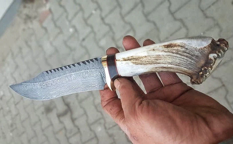 DAMASCUS HUNTING BOWIE KNIFE - Image 3