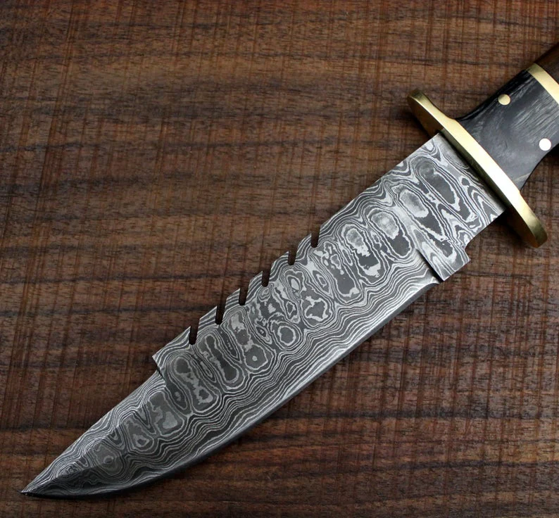 Damascus Hunting Fighter Knife - Image 2