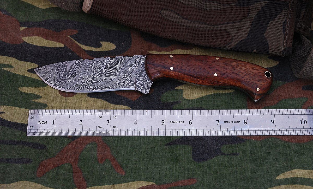 Damascus Hunting Skinning Knife - Image 3