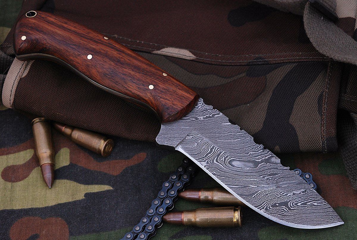 Damascus Hunting Skinning Knife - Image 4
