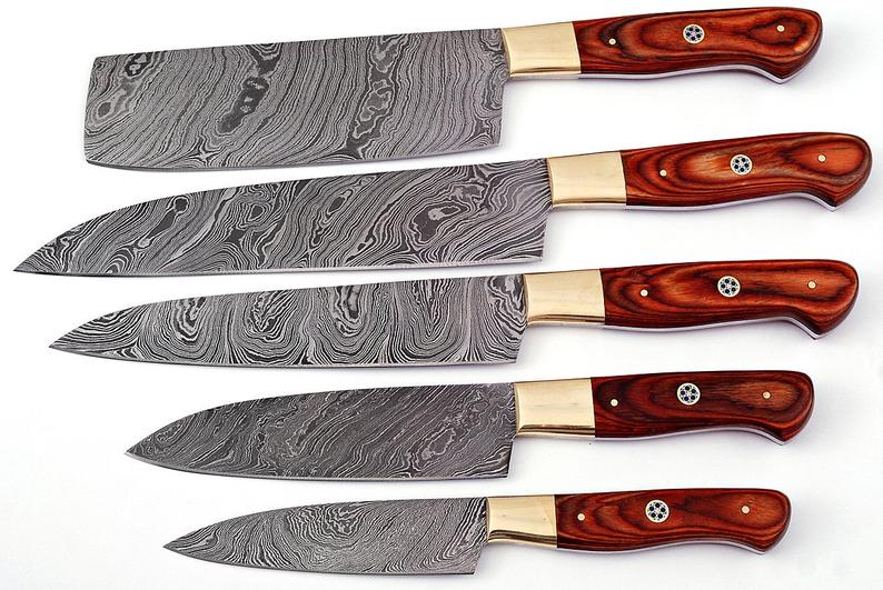 Damascus Kitchen Knives Set - Image 2
