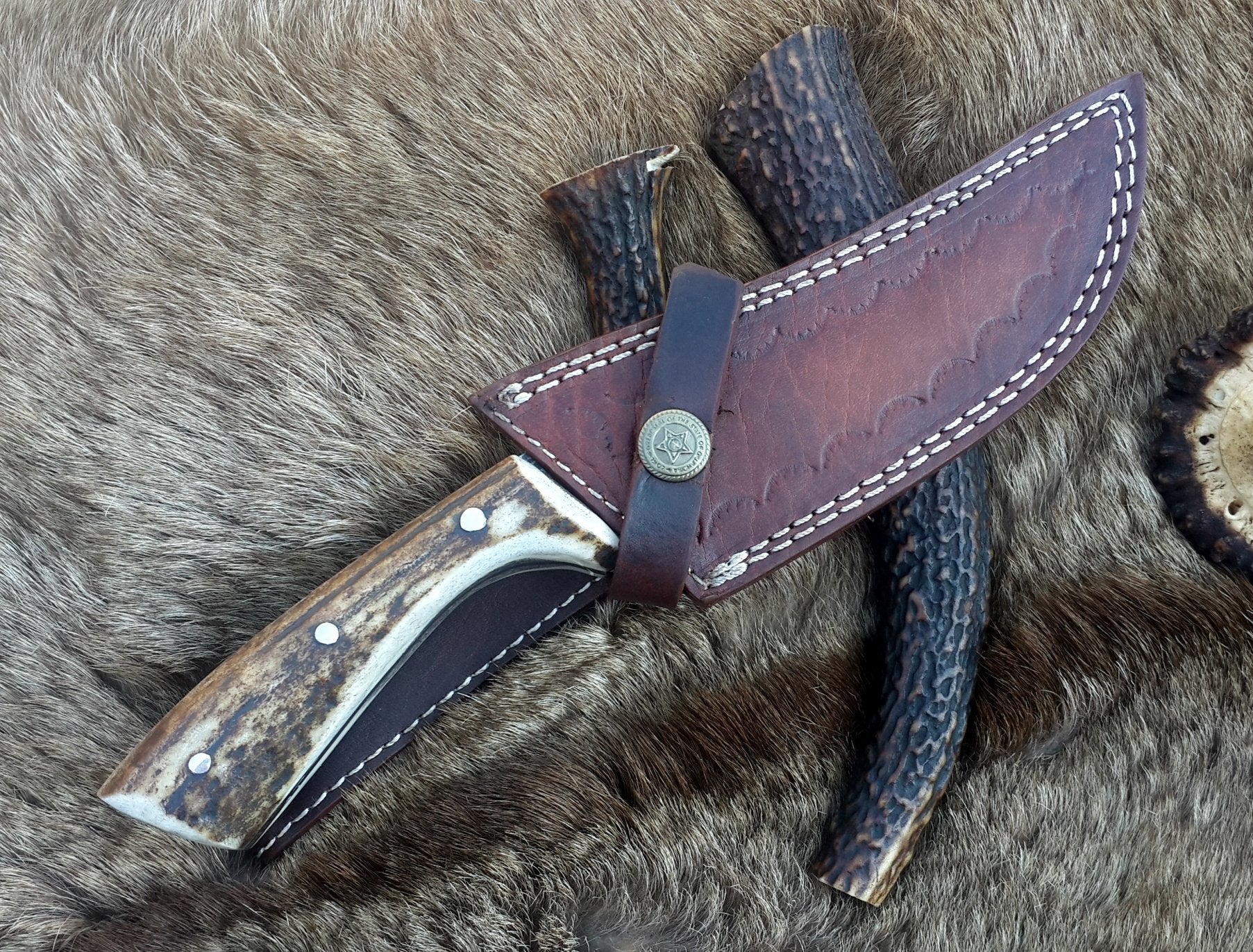 Damascus Narrow Blade Knife - Image 4