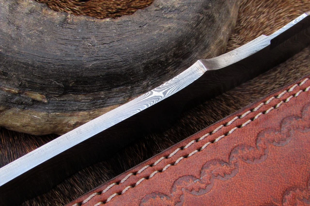 Damascus Skinner Blank Blade Knife - Image 3