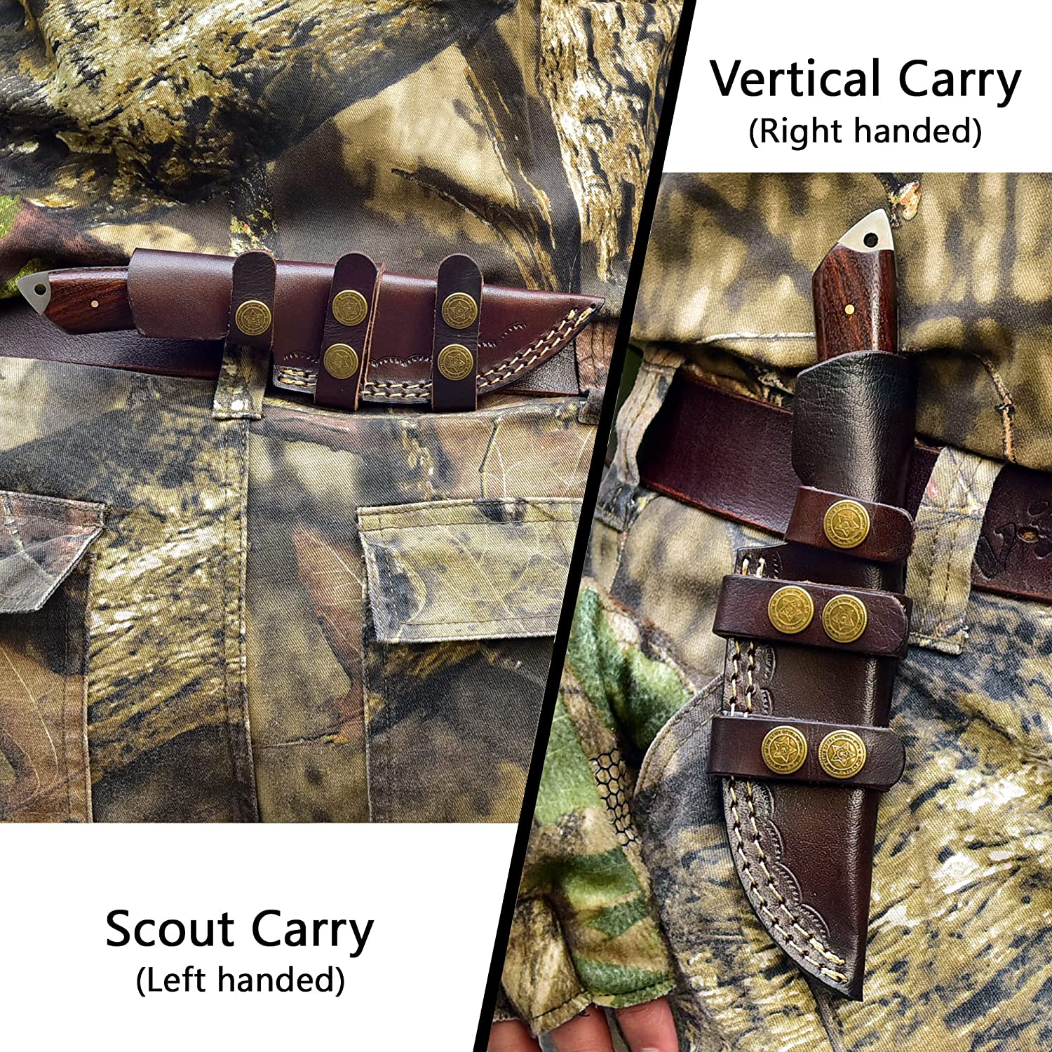 Damascus Skinning Knife With Rose Wood Handle - Image 5