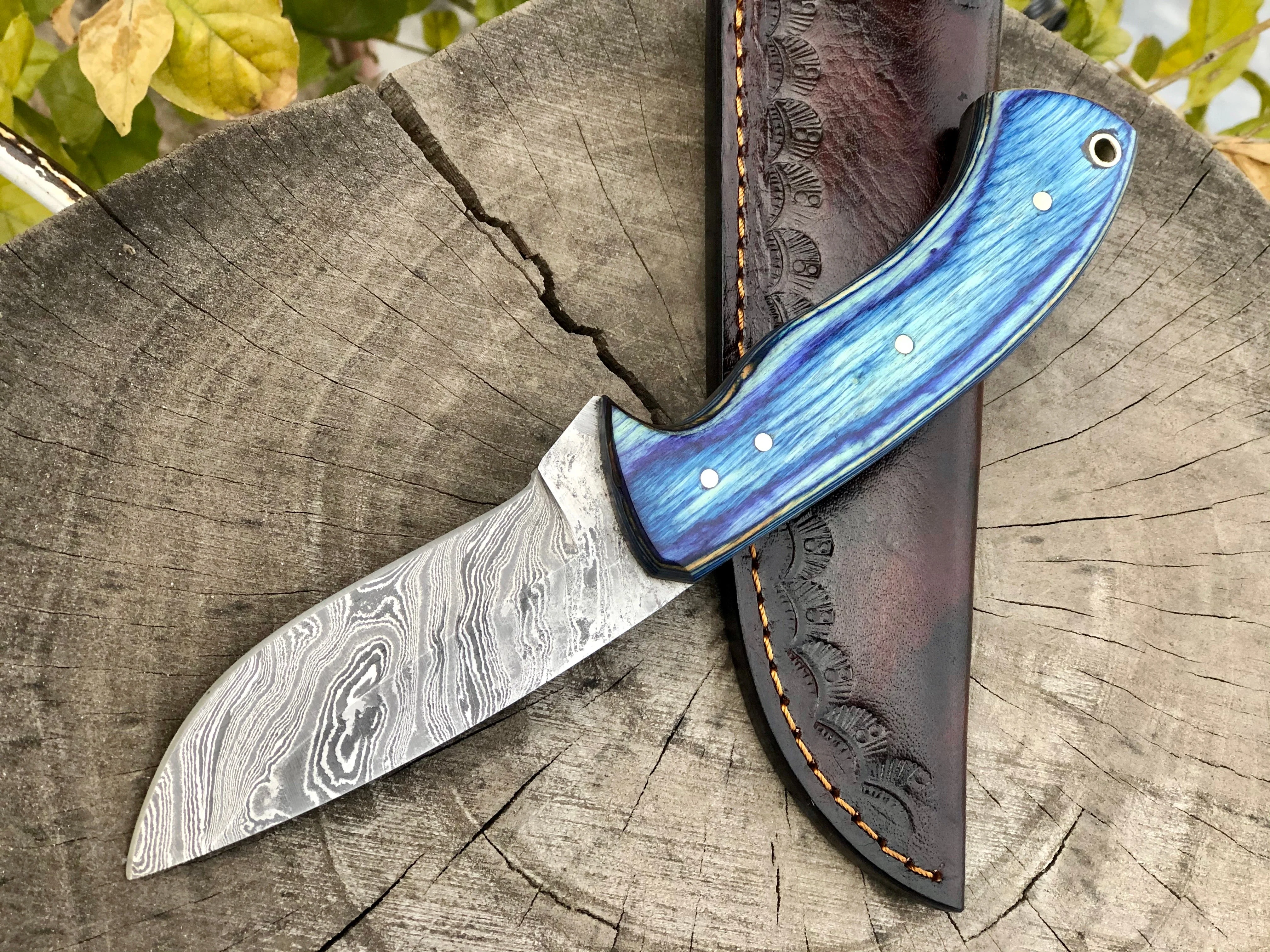 Damascus Steel Deer Skinning Knife - Image 2